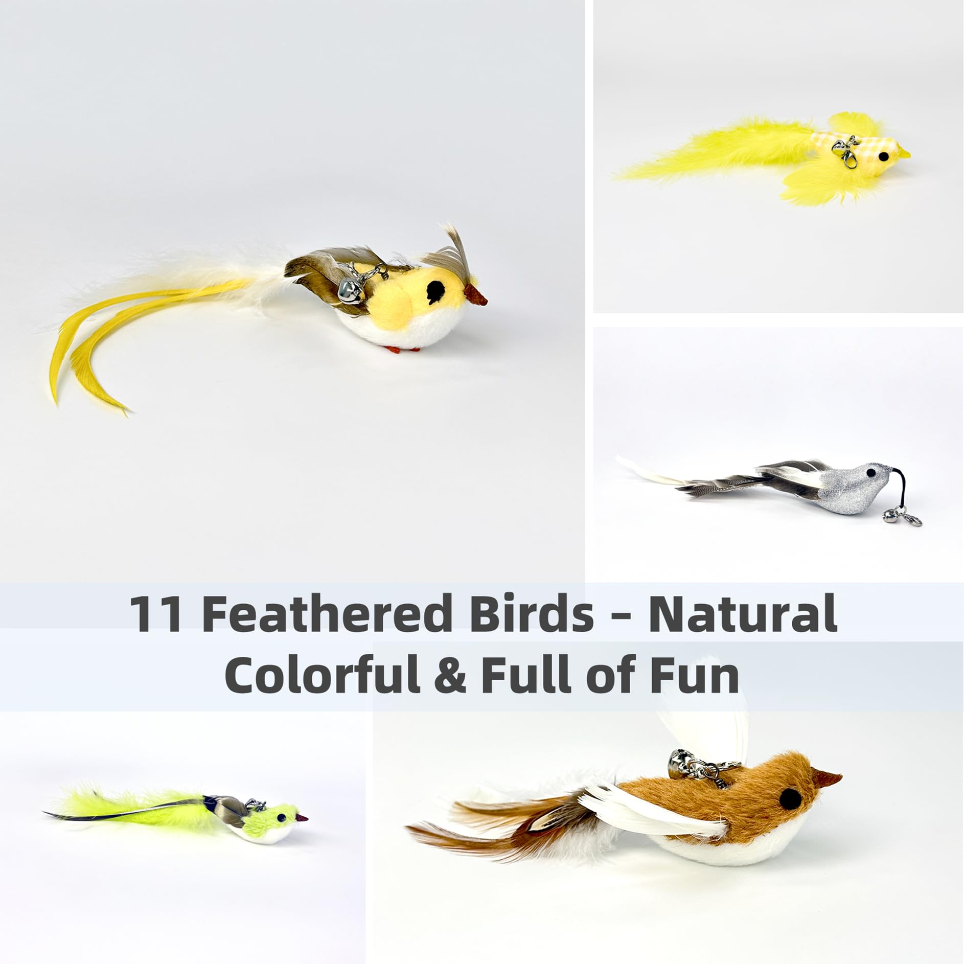 ZAYLUMO replacement head featuring natural feathers for tactile exploration.