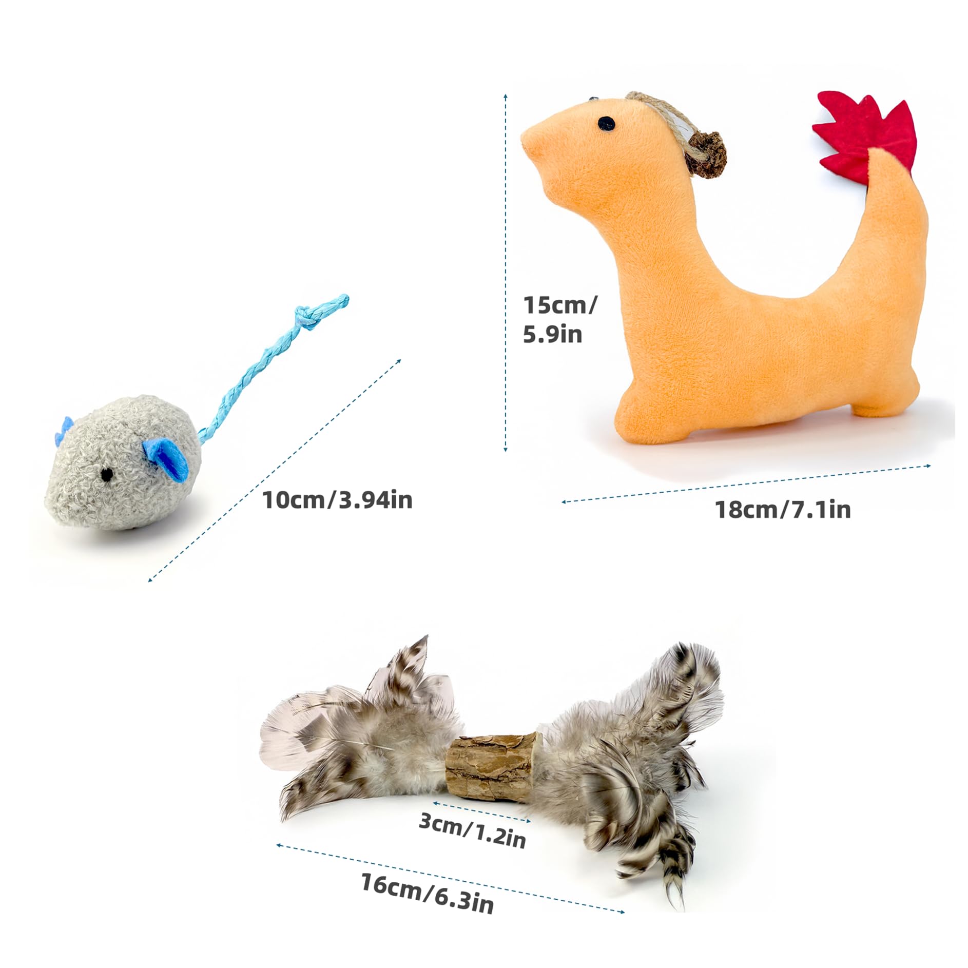 ZAYLUMO indoor playtime with three cat toys for exercise