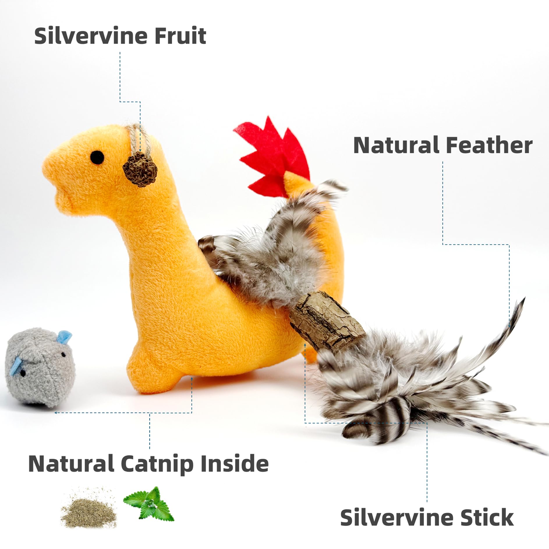 ZAYLUMO catnip mouse toy designed for kicking, chewing, and pounce