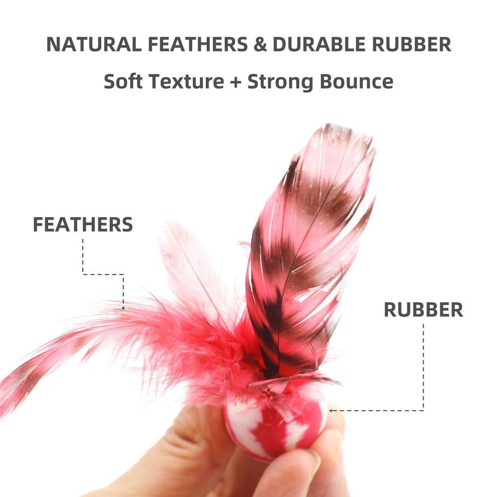 ZAYLUMO Feather Chase Ball green - engaging a cat's instincts during interactive sessions
