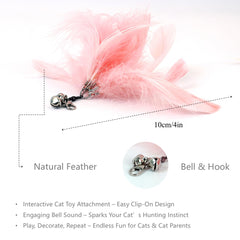 ZAYLUMO feather teaser refill captures movement to trigger chase behavior.
