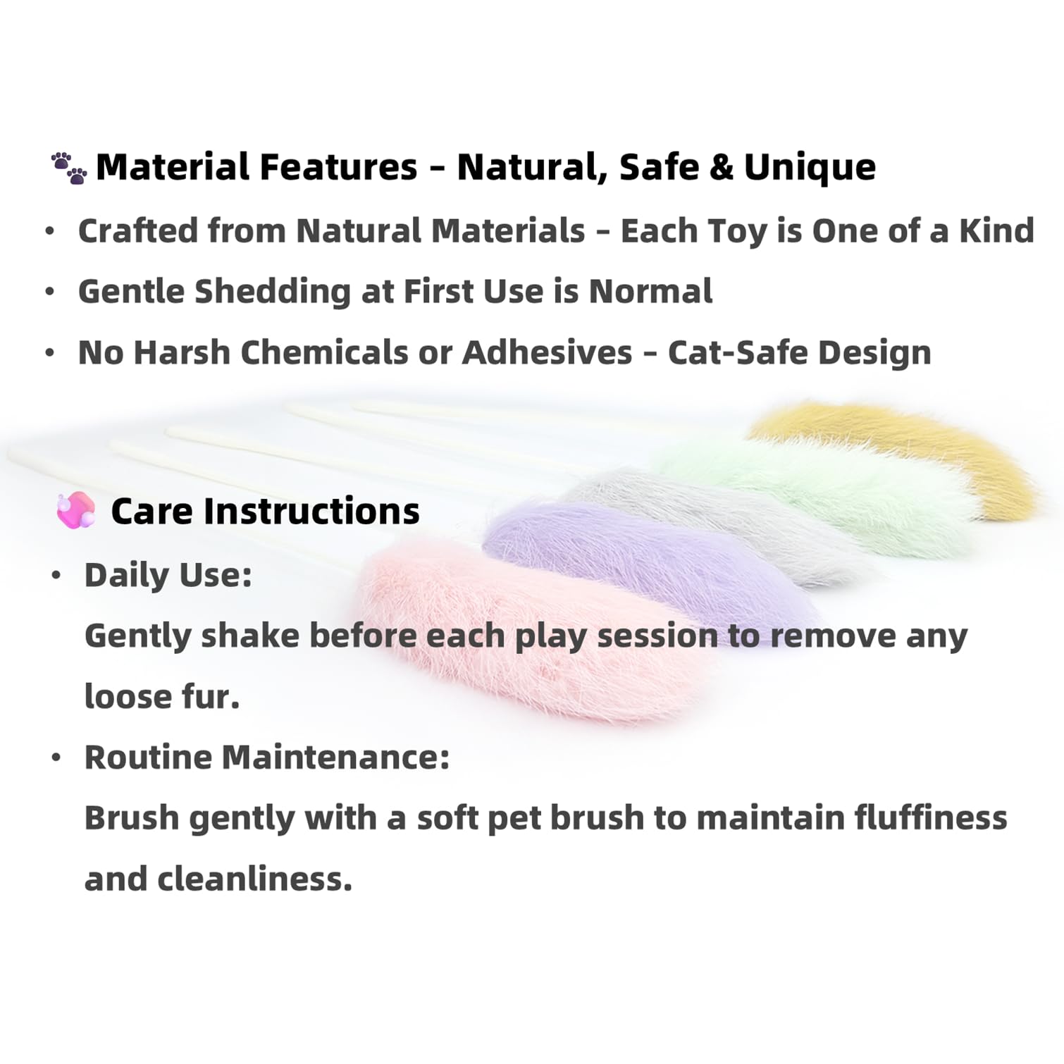 ZAYLUMO rabbit fur cat toys natural materials offer soft textures cats love