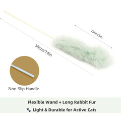 ZAYLUMO rabbit fur cat toys non-slip handle provides steady control