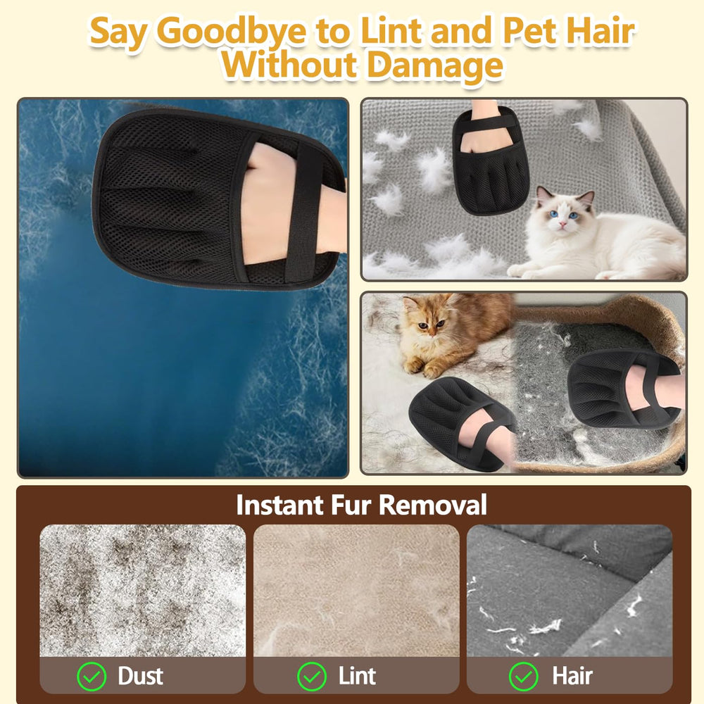 ZAYNSH pet hair removal glove electrostatic action lifts hair cleanly