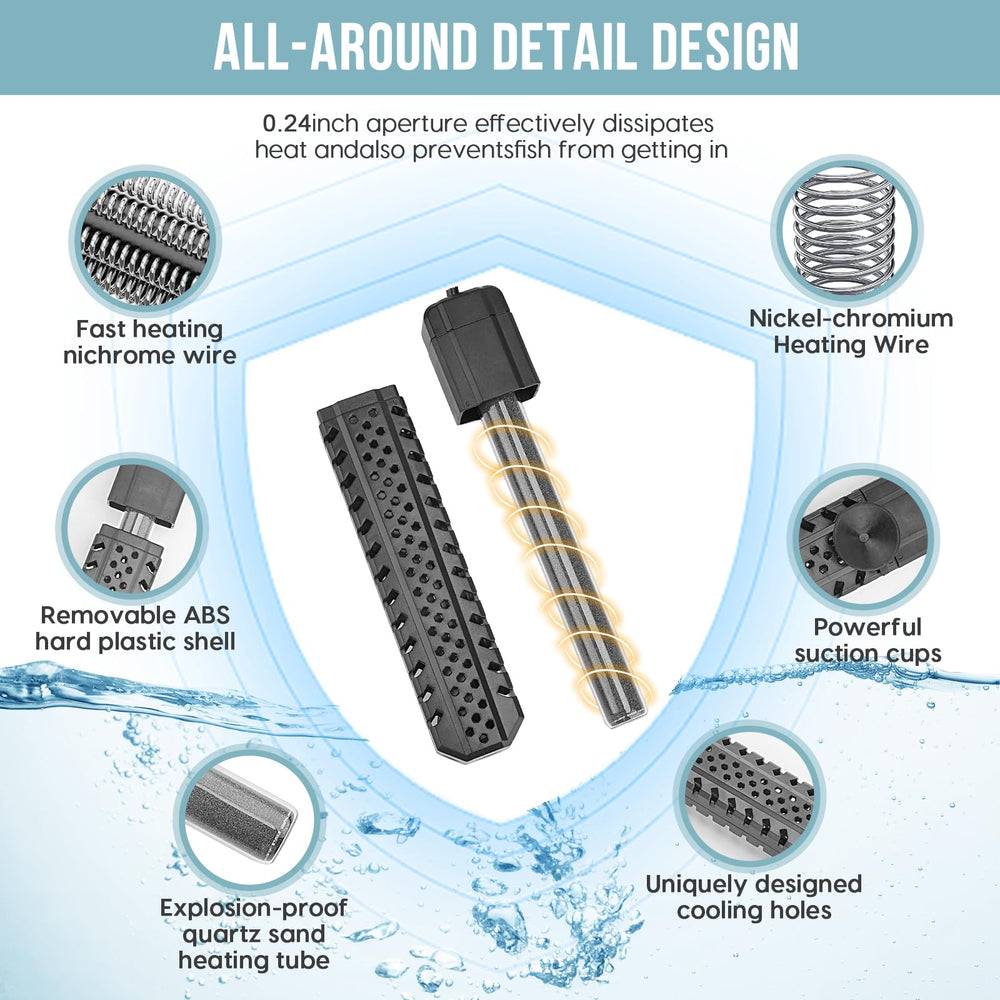 ZazaFi aquarium heater shows clear LED temperature readout for quick adjustments.