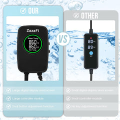 ZazaFi 300W heater with strong suction cups for secure, easy tank installation.