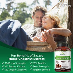 Zazzee label-closeup highlighting Aescins standardization and vegan formula