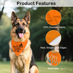 ZBBFSCSB Witches Love Me Orange Bandana adjustable strap ensures a secure comfy fit