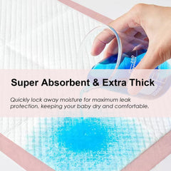 Zdolmy pink-pee-pad-top-layer-quick-dry demonstrates fast surface dryness.