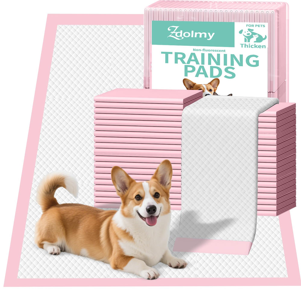 Zdolmy Pink Puppy Pee Pad 24x24 packaging highlights bulk value for training routines.
