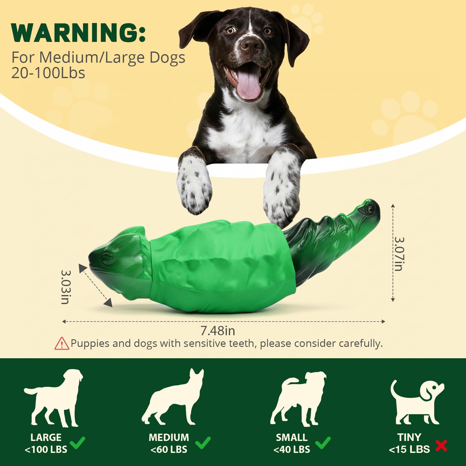 ZeLing HTL large-dog toy for 20-80 lbs fits strong jaws during play