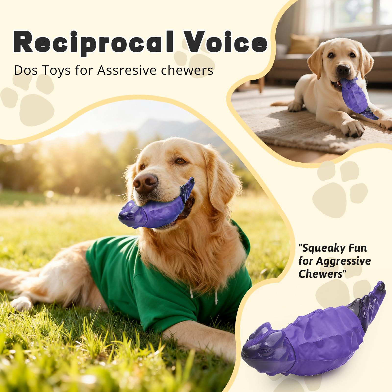 ZeLing HTL large-dog chew toy in action for 20-80 lb dogs.