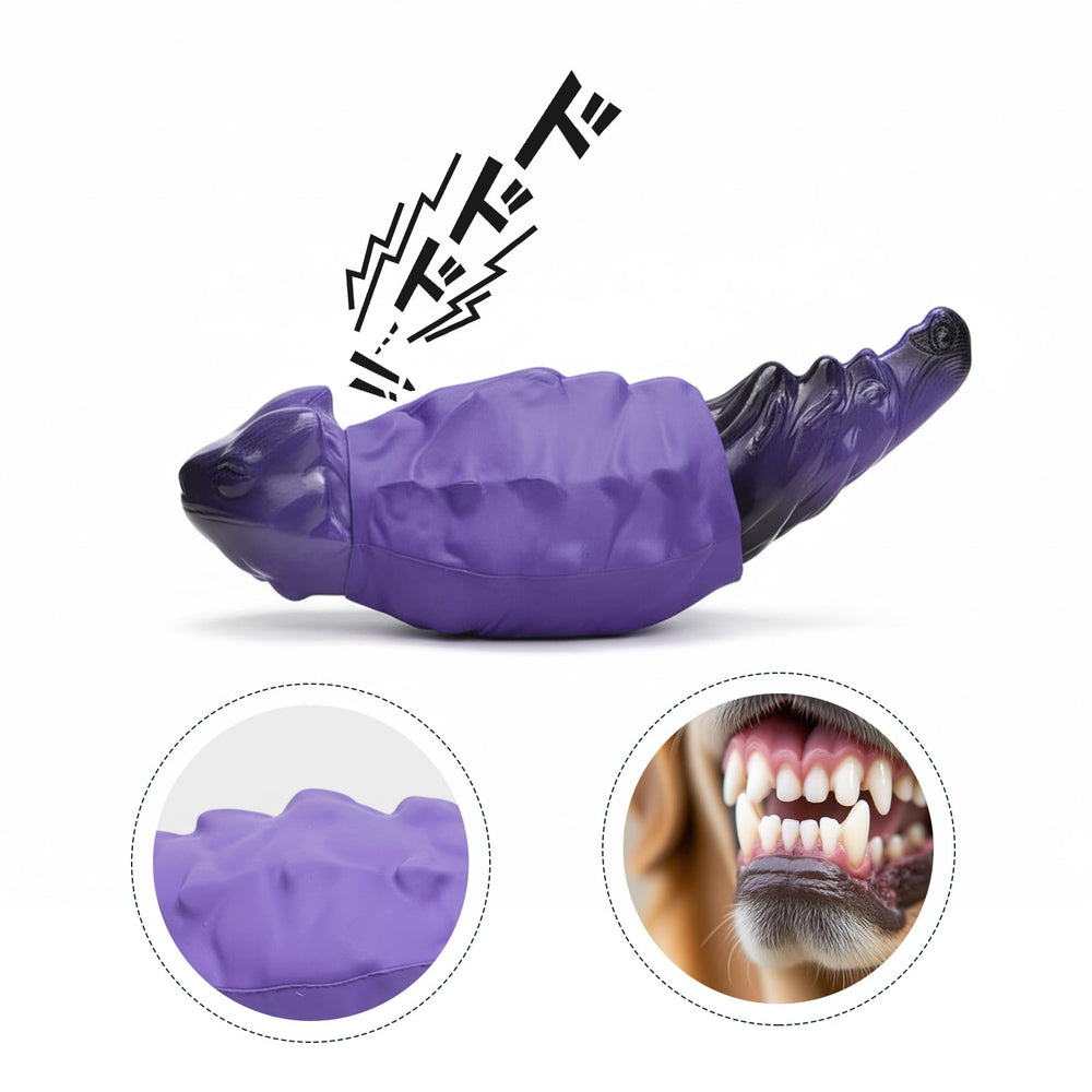 ZeLing HTL lizard shape toy demonstrates durable design for powerful chewers.