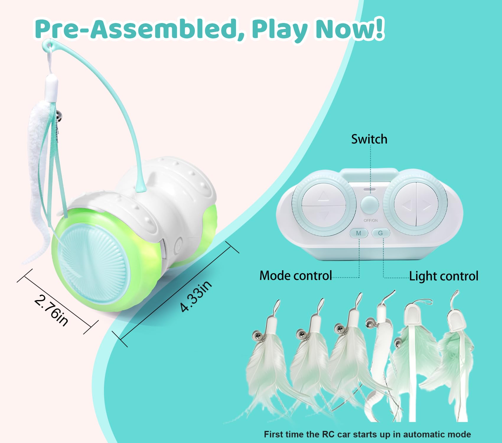 ZeLing HTL tangle-free feathers stay intact during vigorous play.