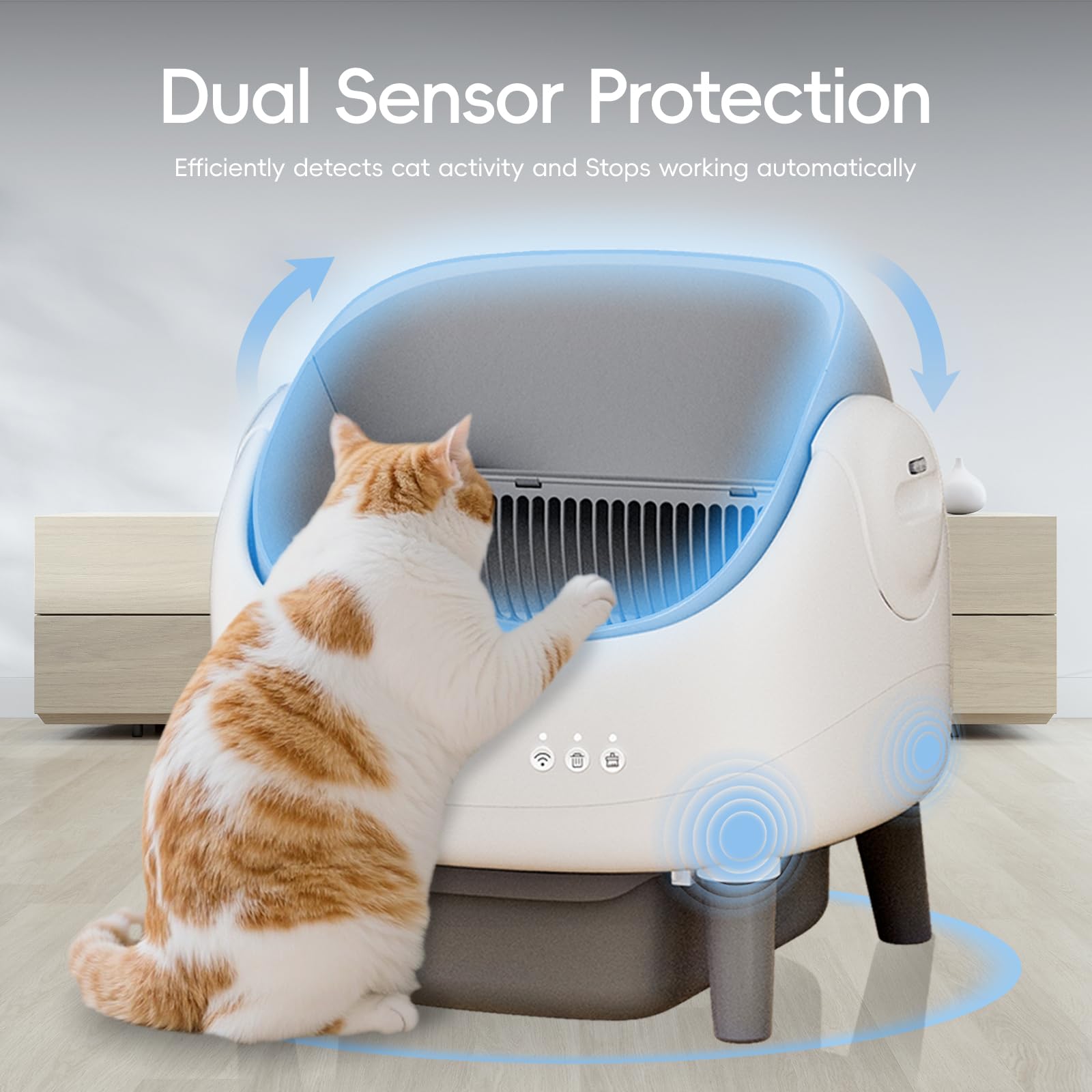 ZeaCotio open-top litter box large-capacity interior suitable for big or multiple cats