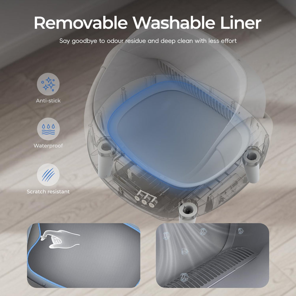 ZeaCotio waste drawer sealed to reduce odor between cleanings.