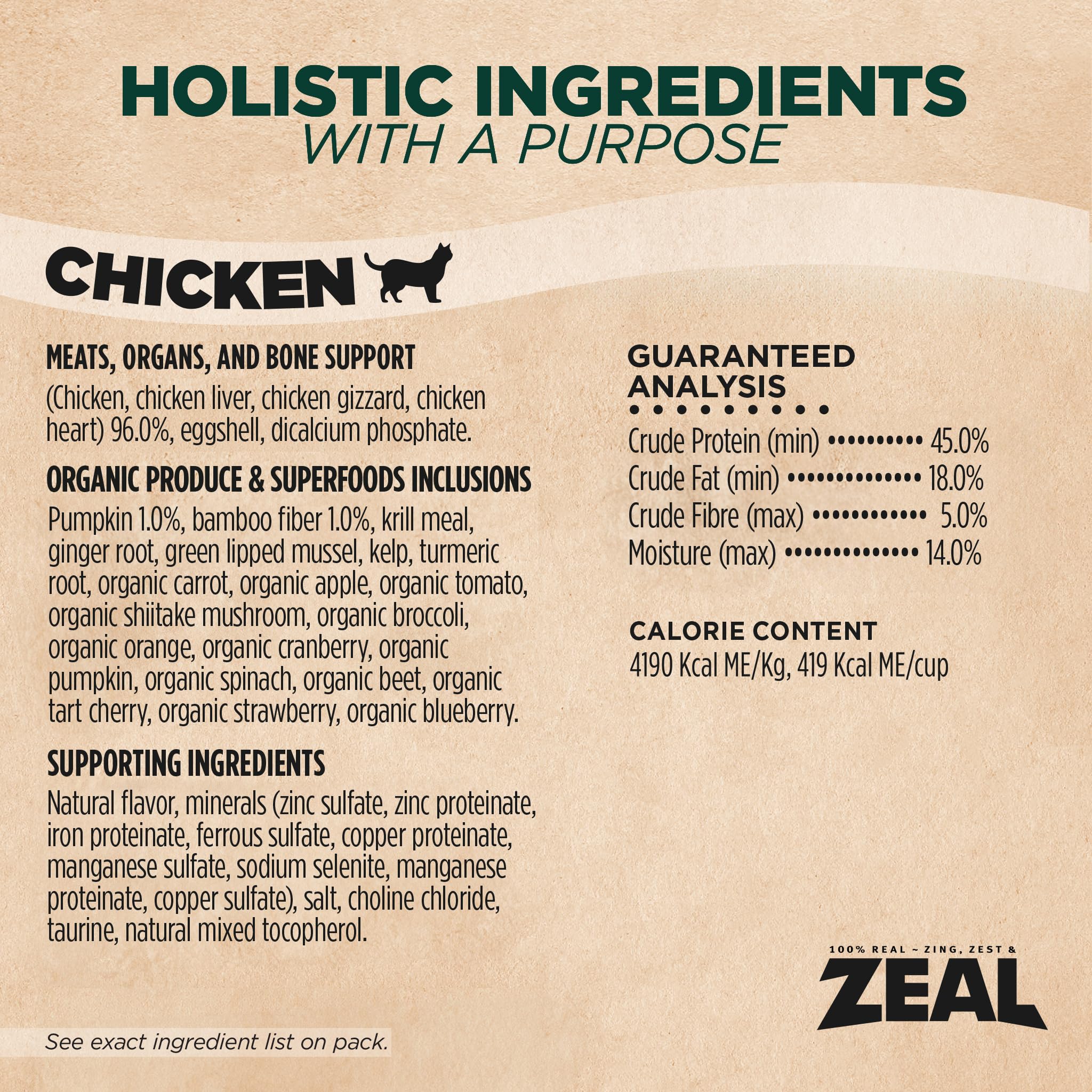 ZEAL Canada air-dried cat food chicken life-stage suitability photo for all ages