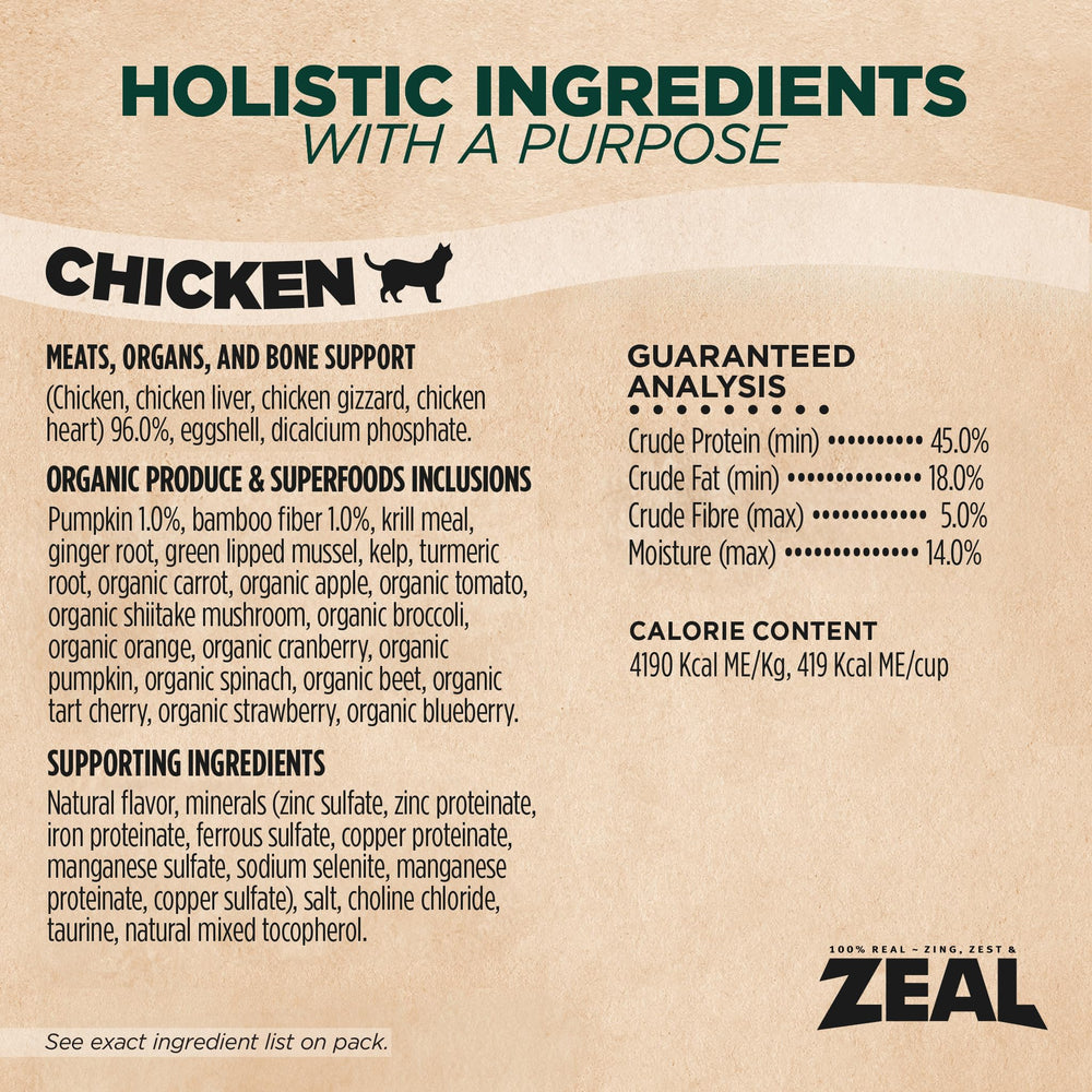 ZEAL Canada air-dried cat food chicken life-stage suitability photo for all ages