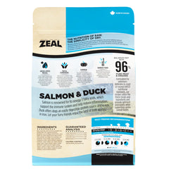 ZEAL Canada air-dried salmon-duck kibble closeup showcases texture and protein richness.