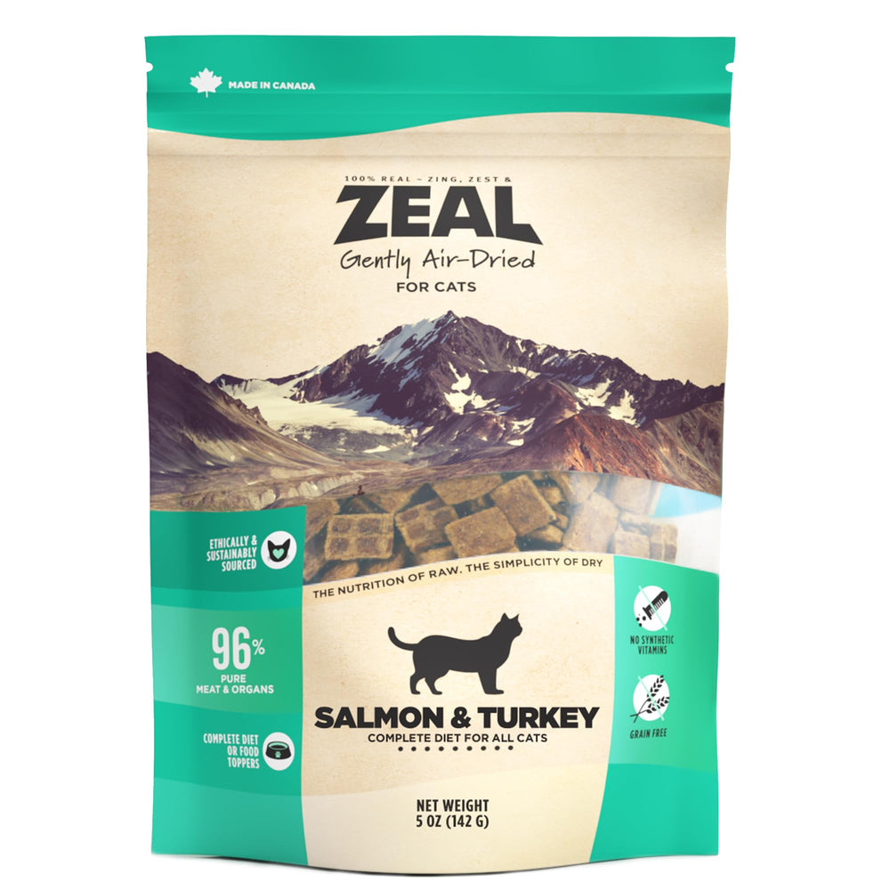ZEAL Canada cat bowl with protein-rich salmon-turkey recipe for cats