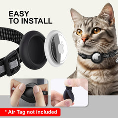Zease apple-airtag-cat-collar-breakaway-black provides safe quick-release for curious cats.