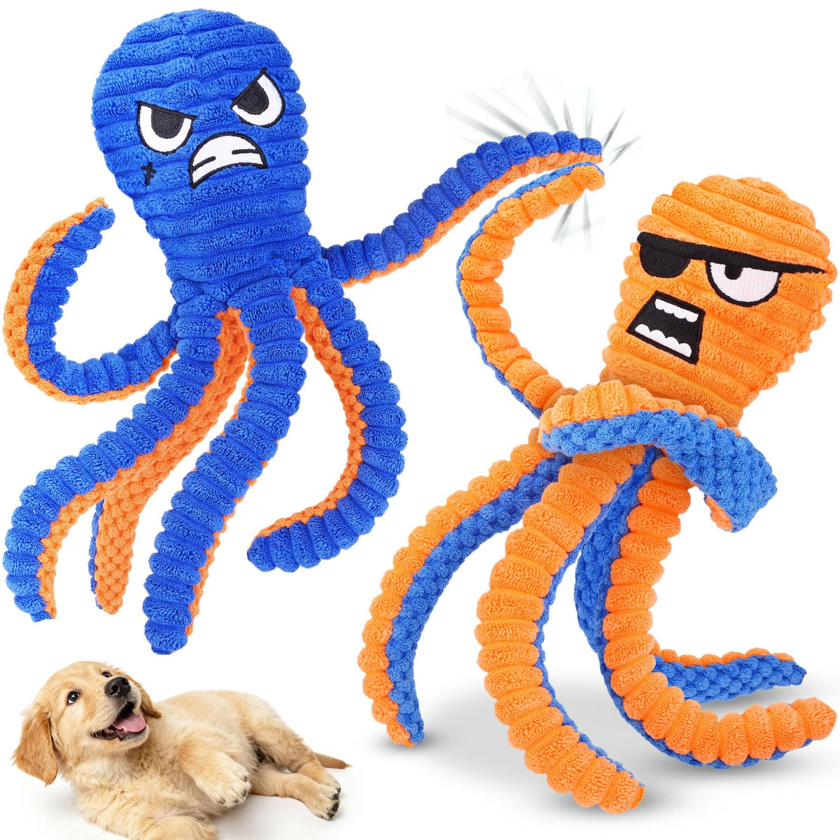 Juguete Zeaxuie Pulpo interactivo multicolor para perros, estimula juego y curiosidad.