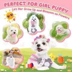 Zeaxuie pink bunny squeaky toy for engaging fetch and play