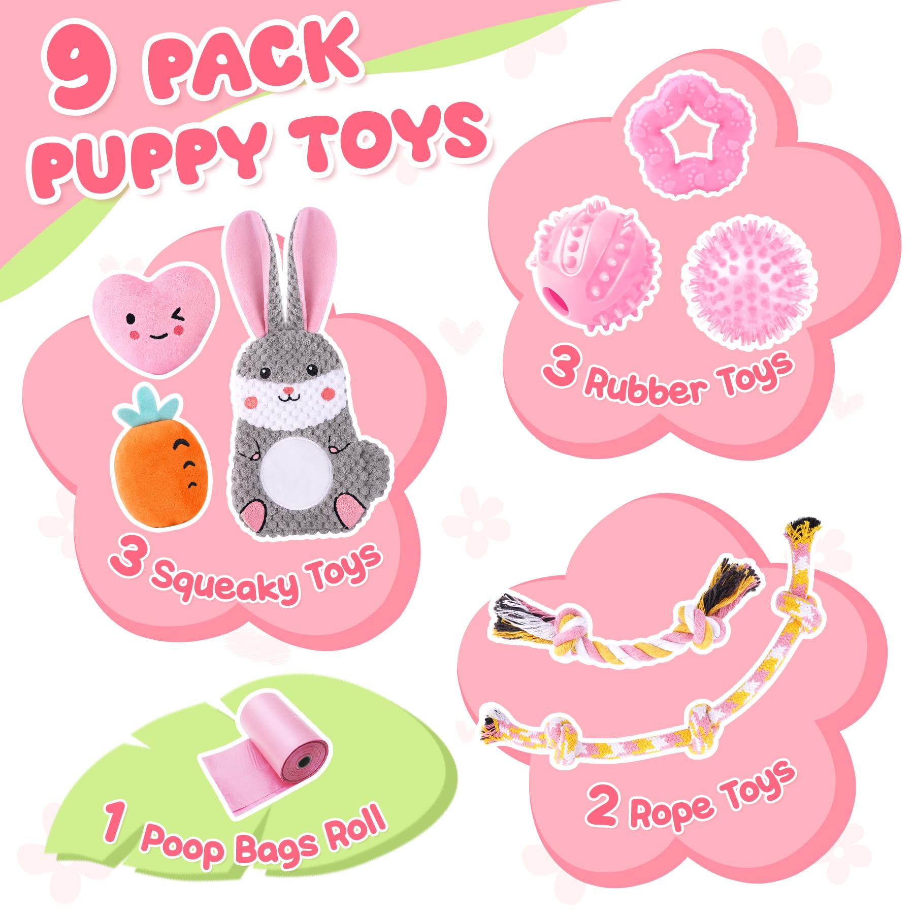 Zeaxuie Pink Puppy Toy Crinkle Squeak engages pups with sensory sounds.