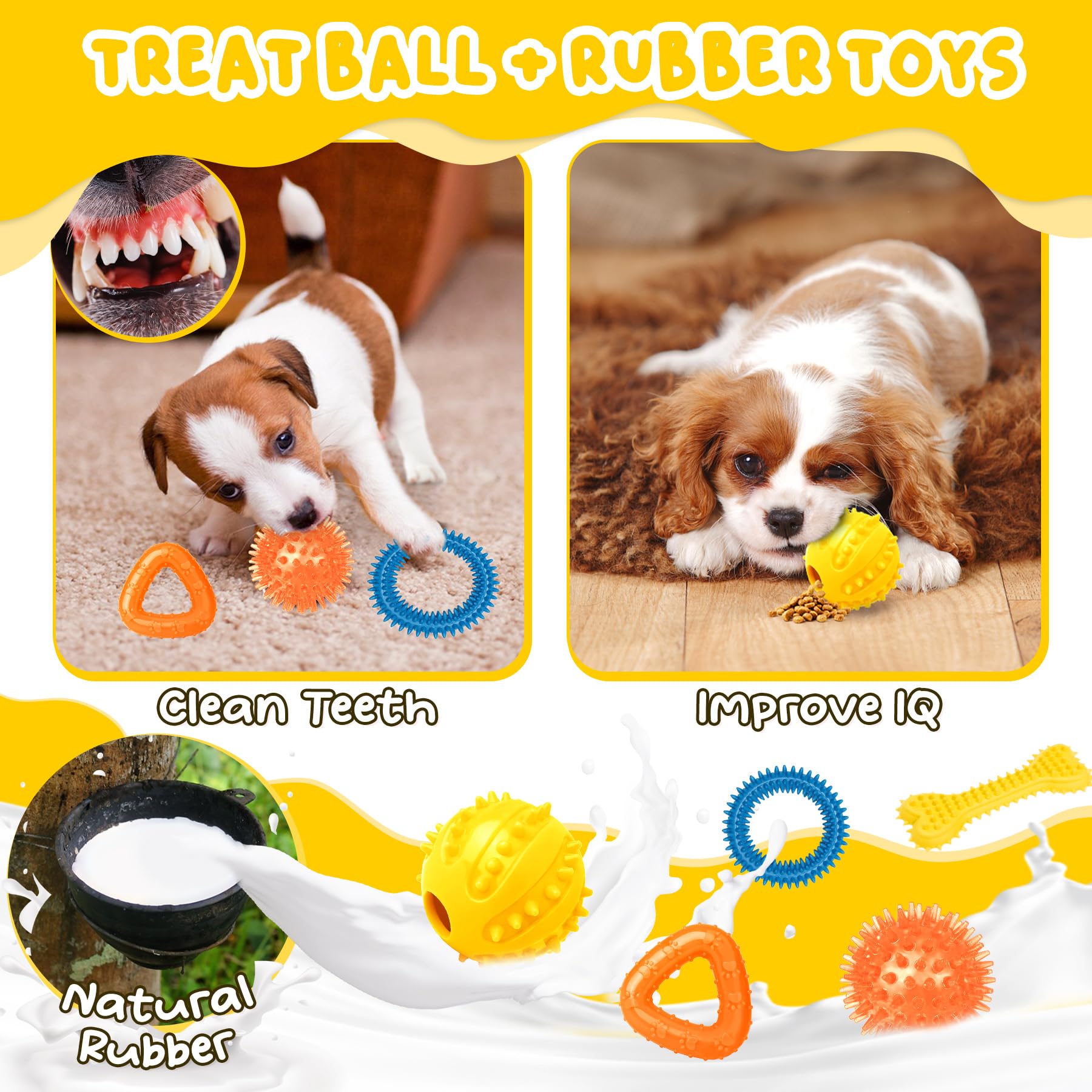Zeaxuie rubber chew toy with textured bumps aids teeth cleaning.
