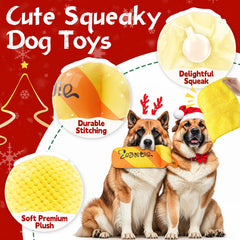 Zeaxuie squeaky toy duo engages dogs with attention-grabbing sounds.