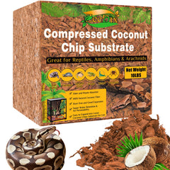 ZeeDix coconut chips brick expands into loose reptile bedding