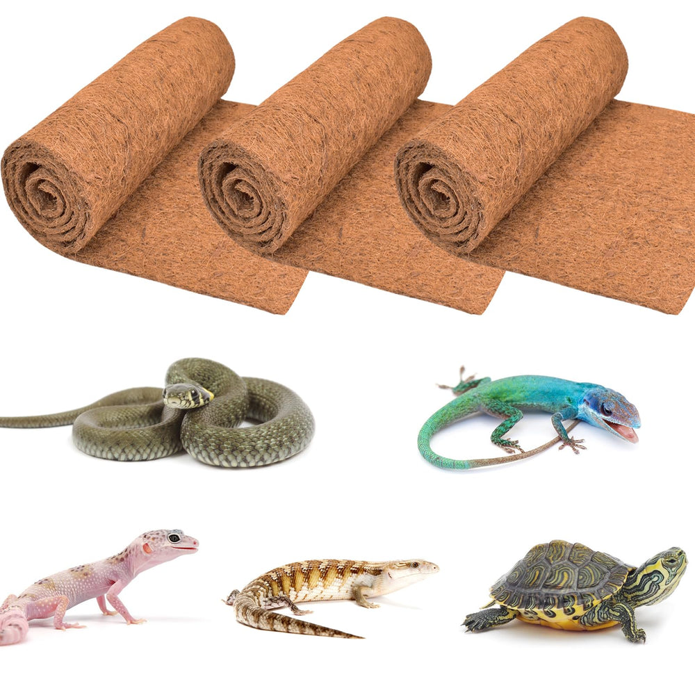 ZeeDix reptile mat rolls close-up coconut fiber for breathable terrarium lining
