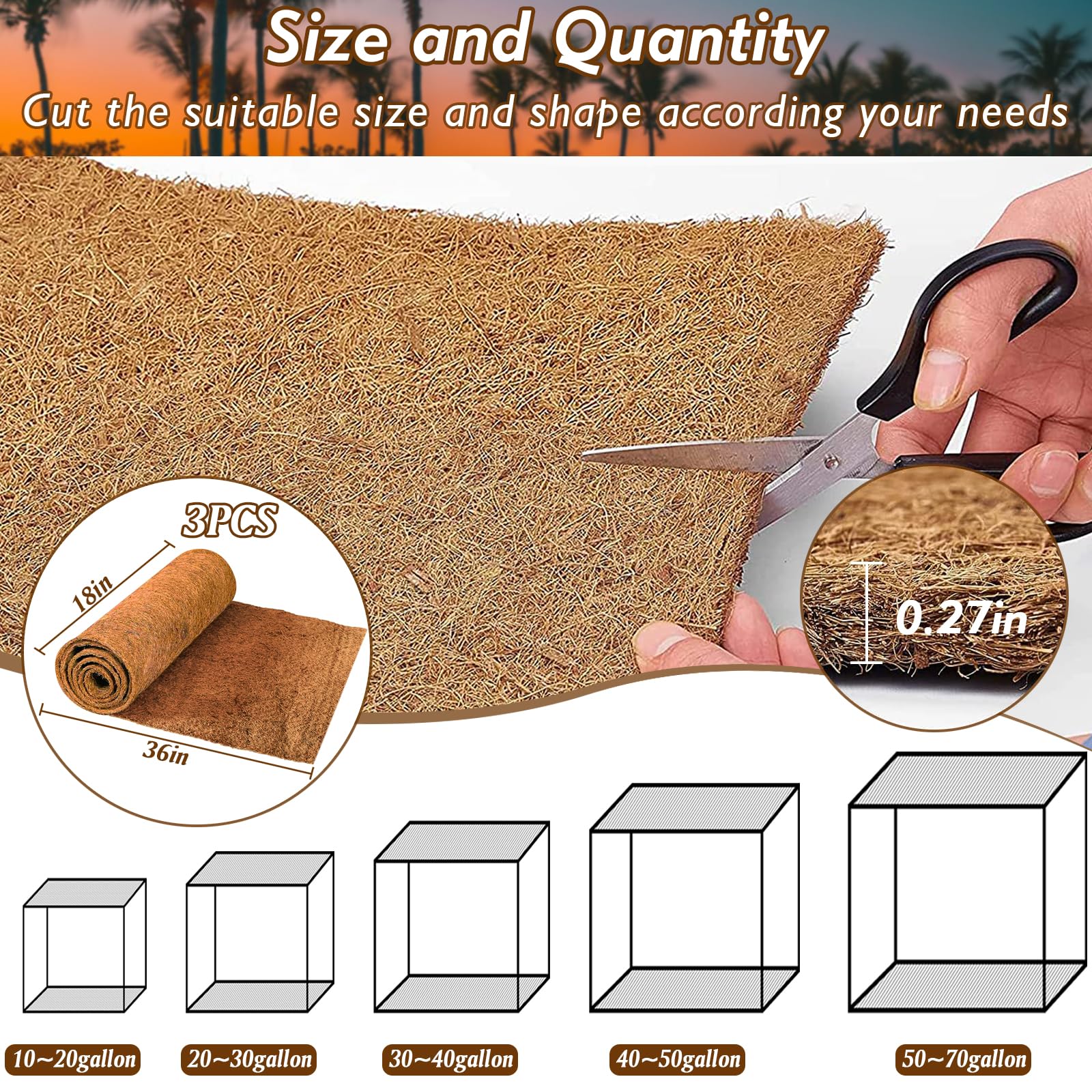 ZeeDix reptile mat rolls shown in a tank setup for easy liner replacement