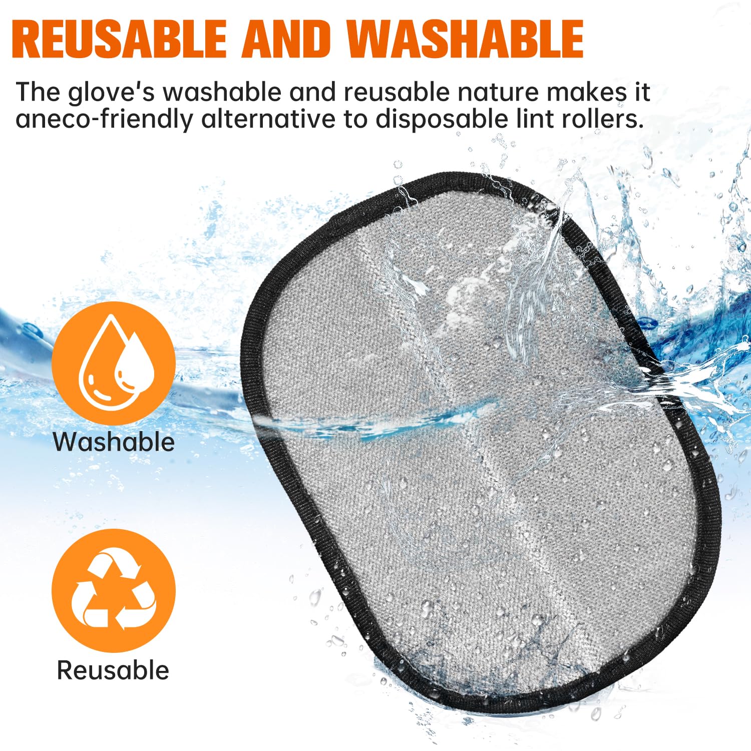 Zehrai Pet Hair Removal Glove large coverage for faster cleaning.