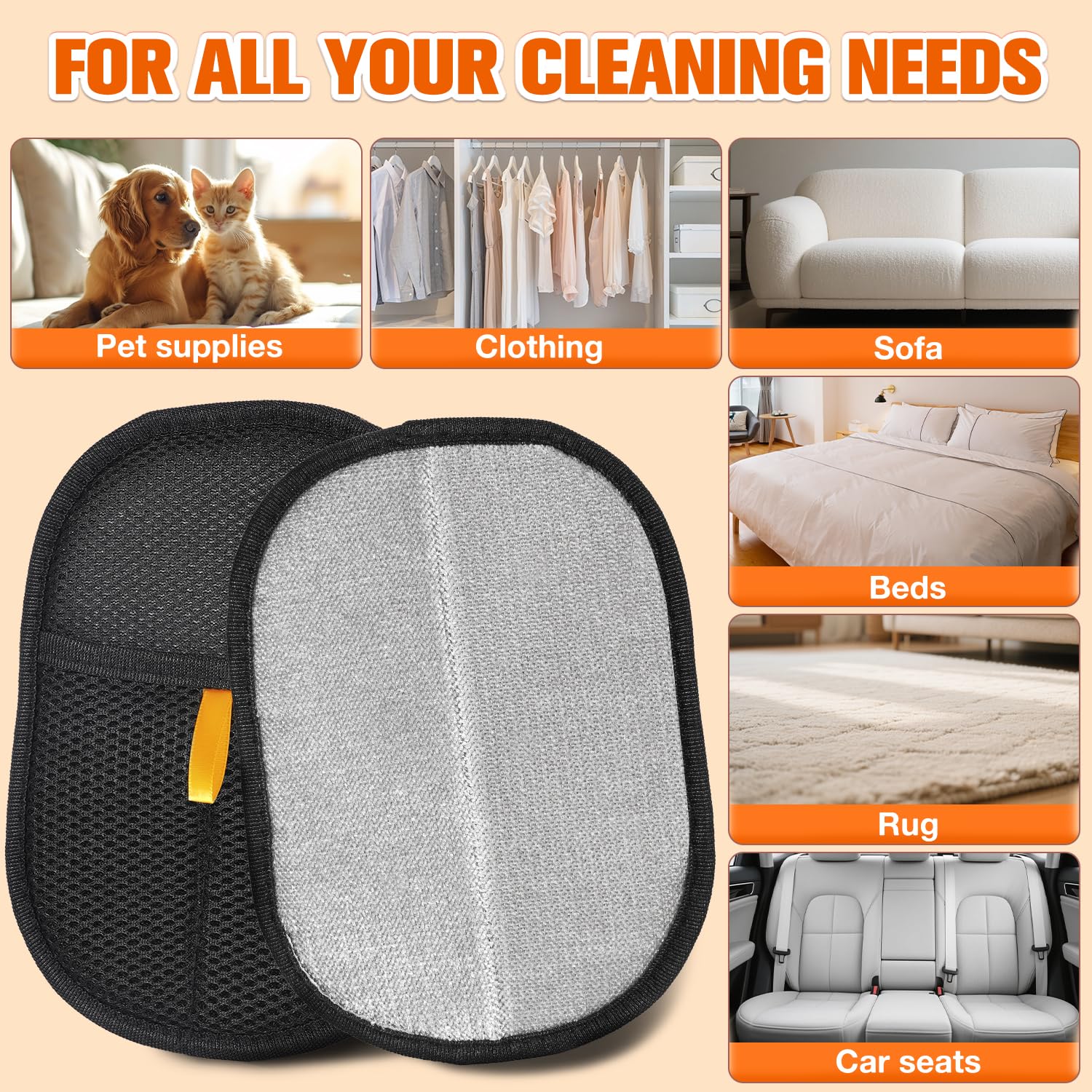 Zehrai Pet Hair Removal Glove reusable and easy to rinse, reducing waste.