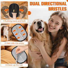 Zehrai Pet Hair Removal Glove static technology lifts hair from fabrics.