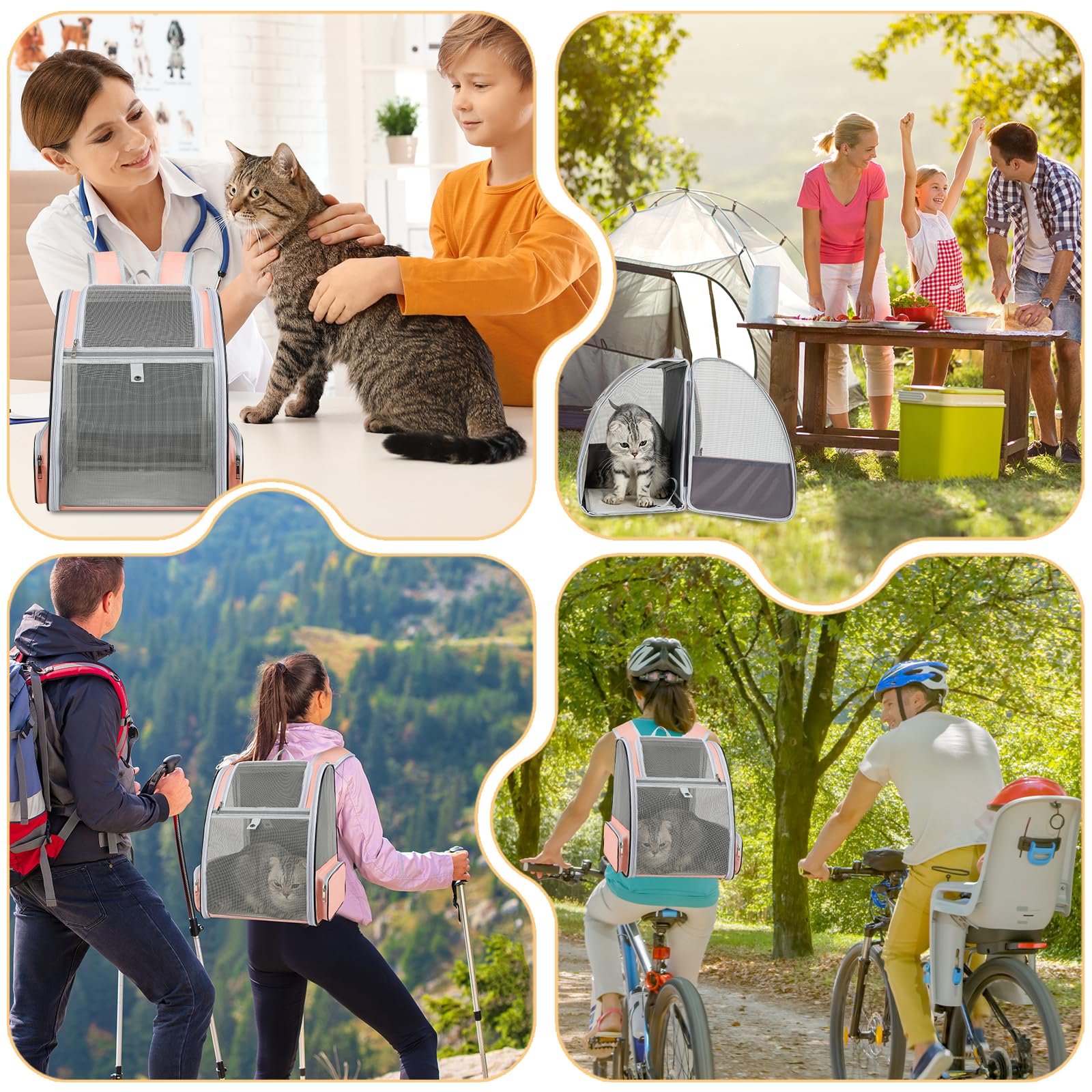 ZEJOROSE cat backpack carrier—three-sided mesh ensures airflow and visibility on journeys.