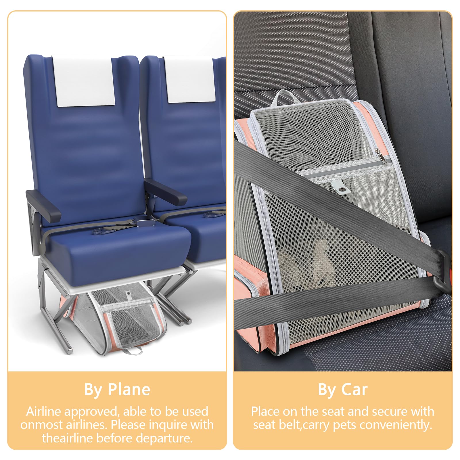 ZEJOROSE cat backpack carrier—removable mat for cozy, hygienic resting space.