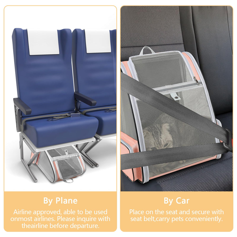 ZEJOROSE cat backpack carrier—removable mat for cozy, hygienic resting space.
