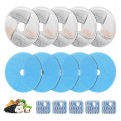 ZEKIRY 5-pack cat fountain filters shown for quick replacement and cleaner water.