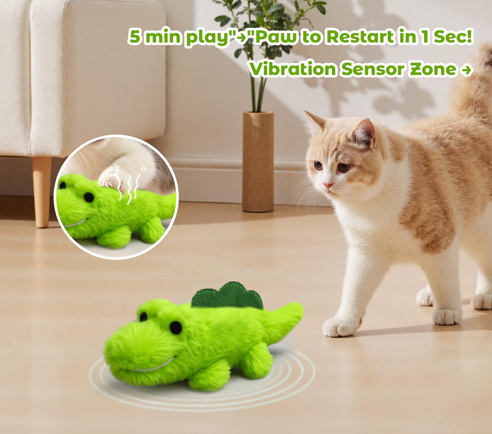ZeLing HTL Croc Chase Toy catnip plush attracts reluctant cats to play