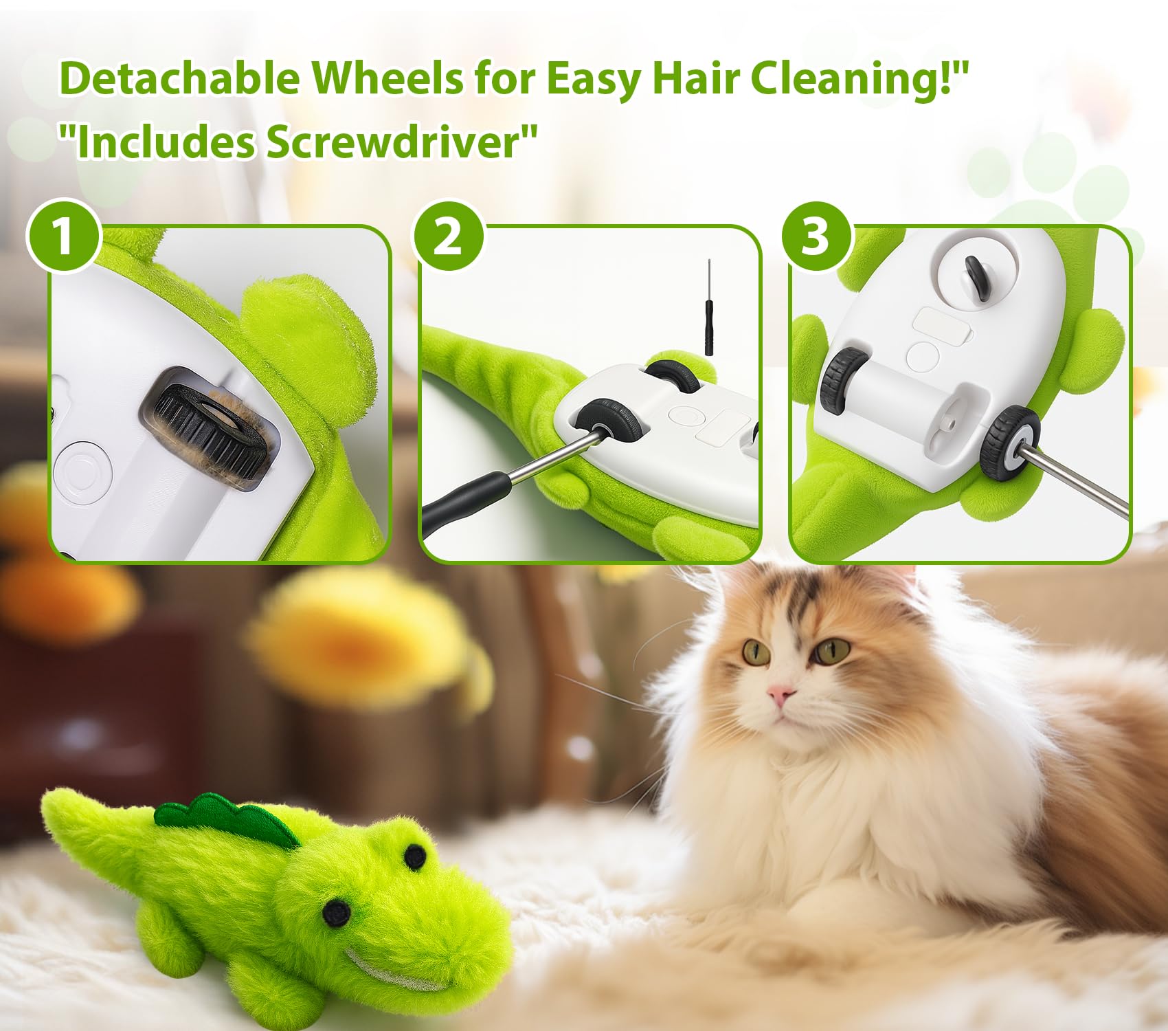 ZeLing HTL Croc Chase Toy long battery life enables extended sessions