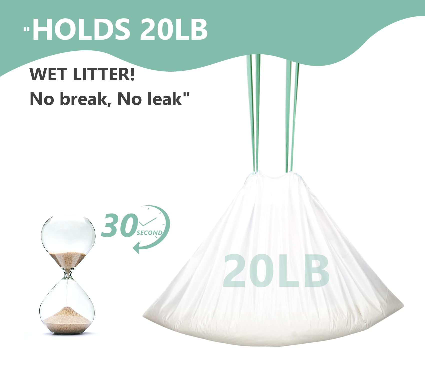 Zeling HTL drawstring cleanup action seals waste quickly