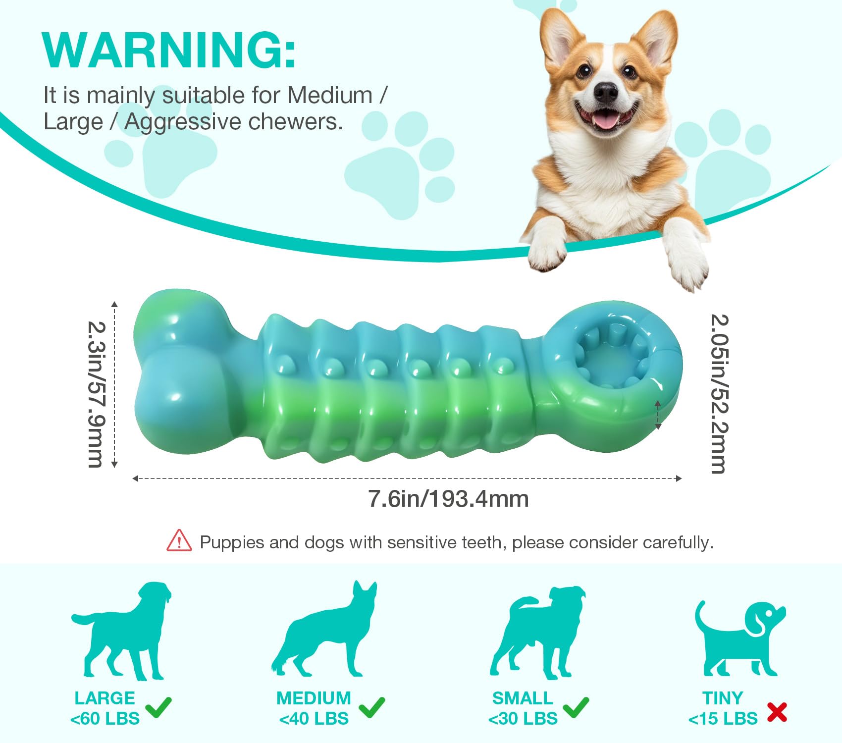 ZeLing HTL indestructible chew bone in nylon for heavy chewers and splinter resistance.