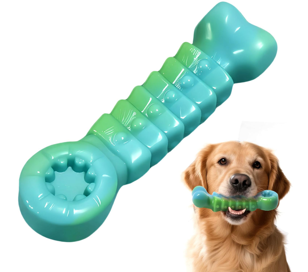 ZeLing HTL Tough Dog Toy Bone with peanut coating boosts engagement for strong chewers.