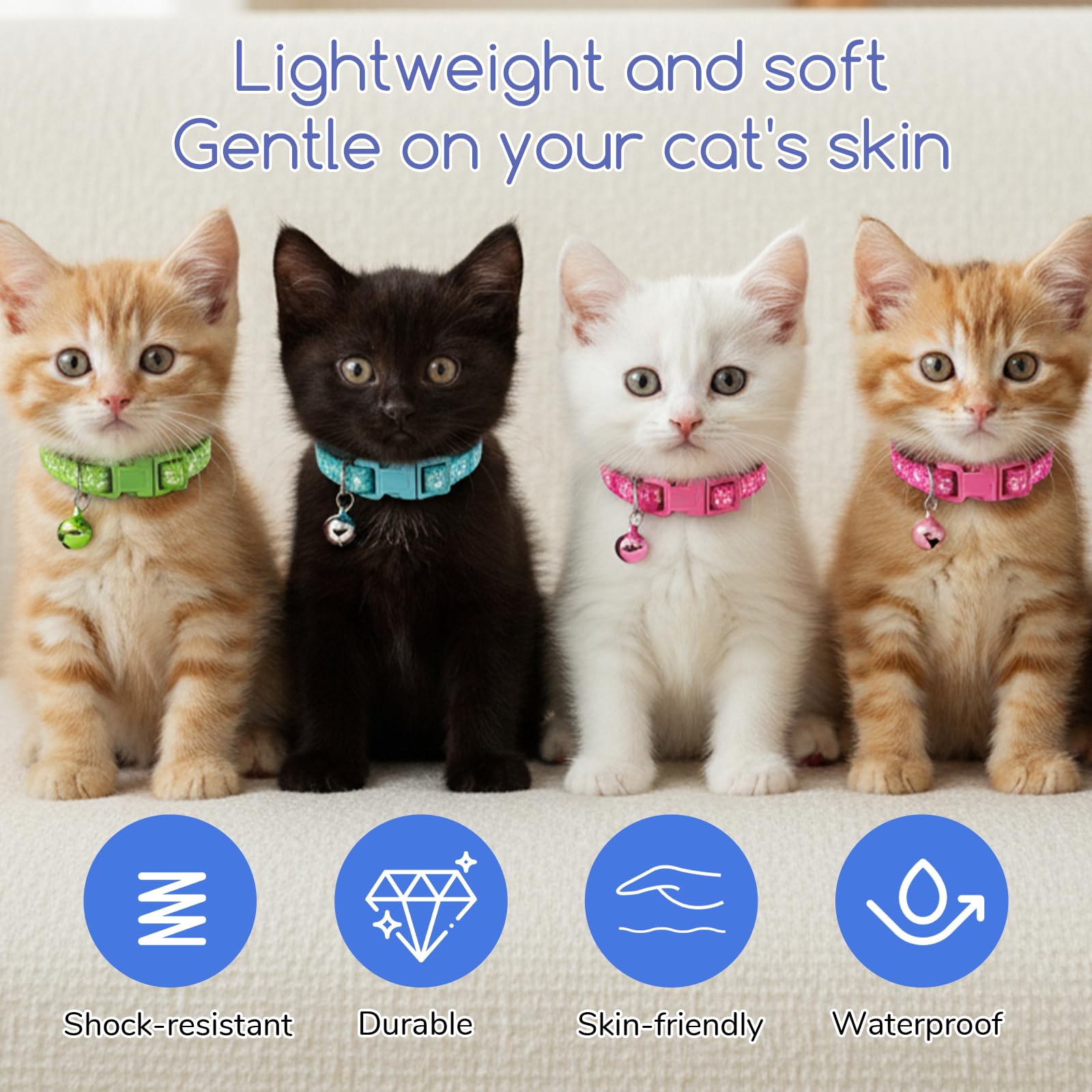 Zelphvt adjustable neck length 6-9 inches for growing cats