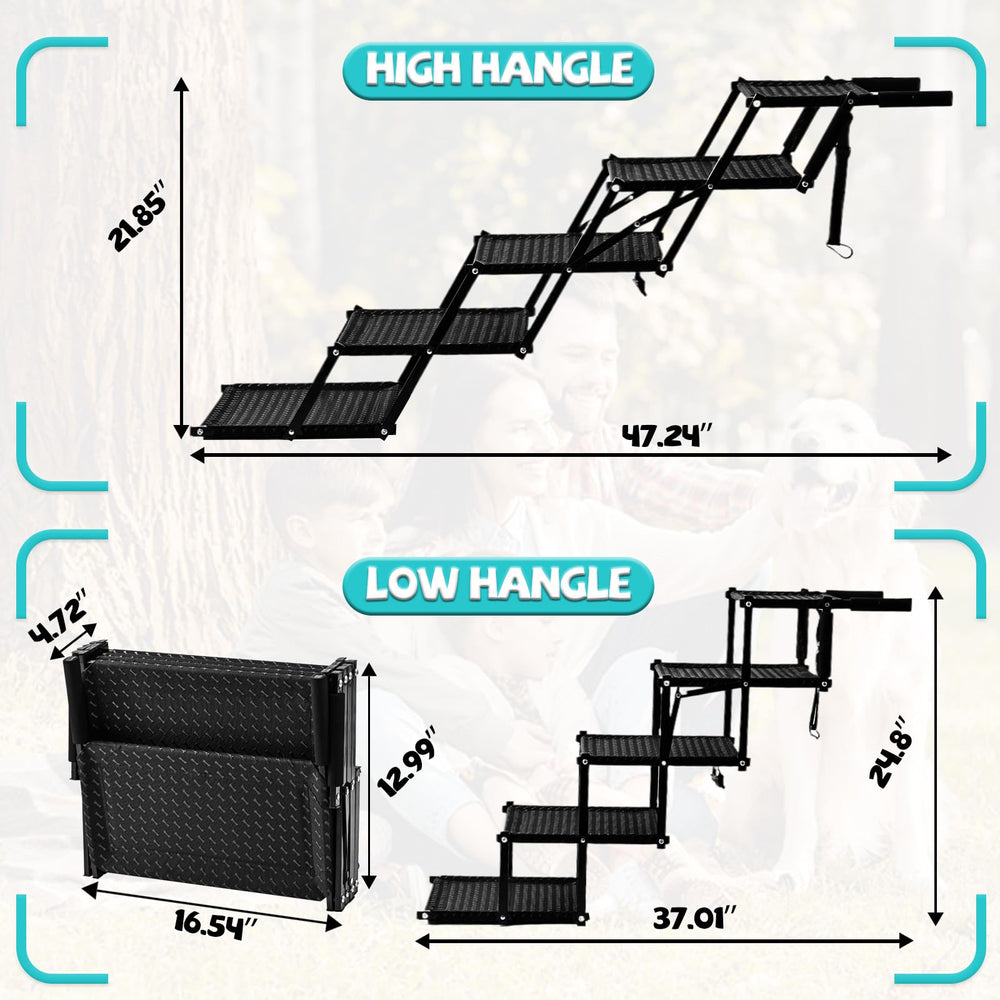 Zendova dog stairs height adjustable from 21 to 25 inches