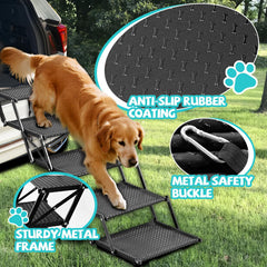 Zendova non-slip surface dog stairs promotes secure climbs for pets