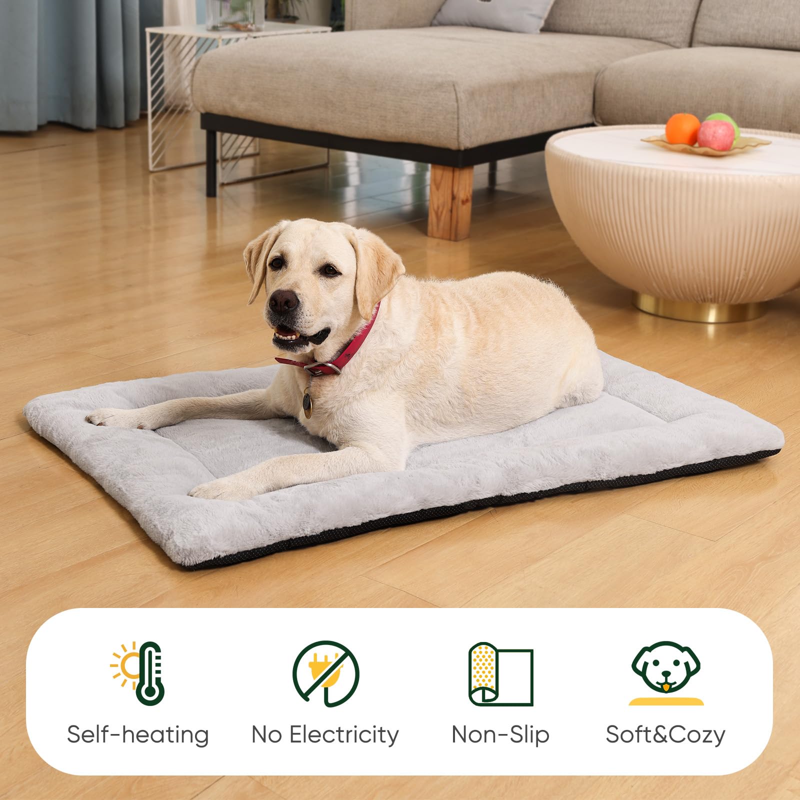 ZENGAOOU self-warming dog bed rectangular layout for large breeds