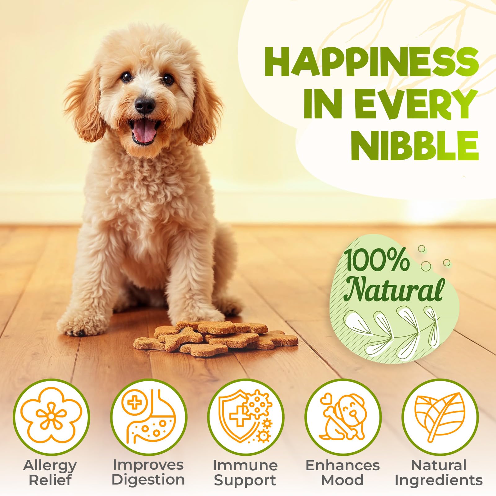 ZENO Dog Allergy Chews chicken-flavor treats highlight tasty relief that supports itchy skin comfort.